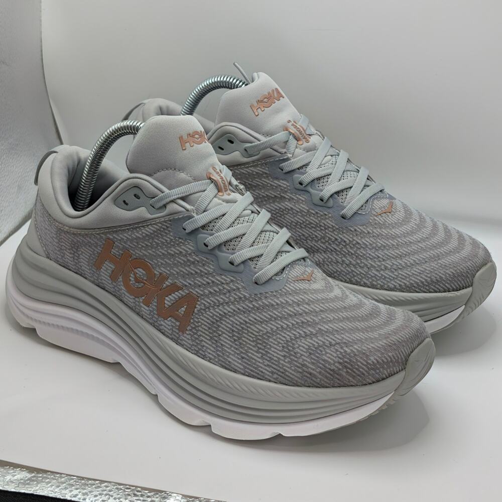 Hoka One One Gaviota 5 Harbor Mist Rose Gold Womens 9B UK 7.5 Running Shoes